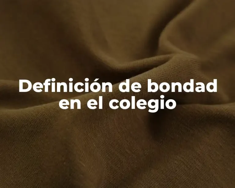 Definición de bondad en el colegio