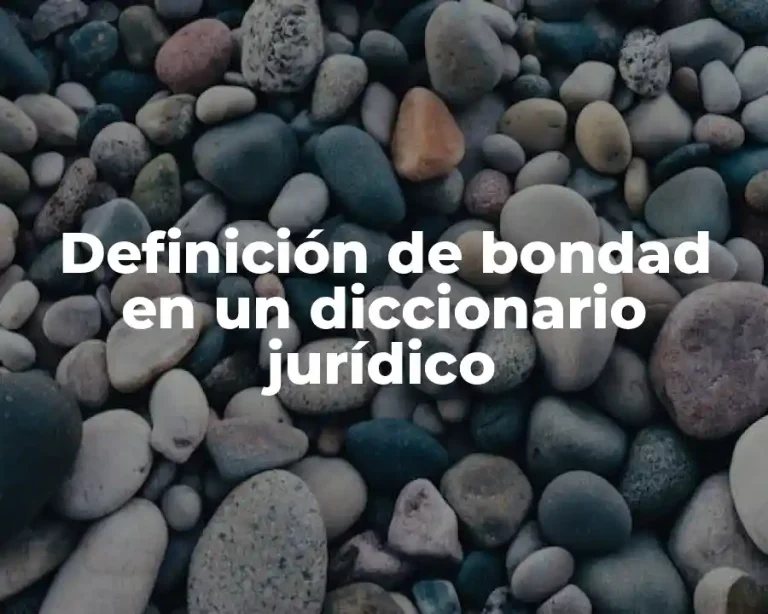 Definición de bondad en un diccionario jurídico