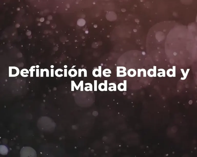 Definición de Bondad y Maldad