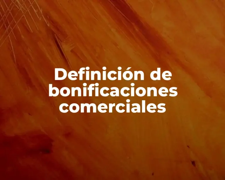 Definición de bonificaciones comerciales