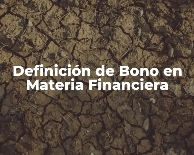 Definición de Bono en Materia Financiera