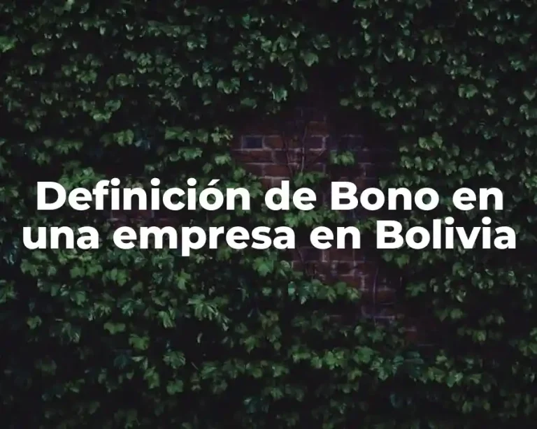 Definición de Bono en una empresa en Bolivia
