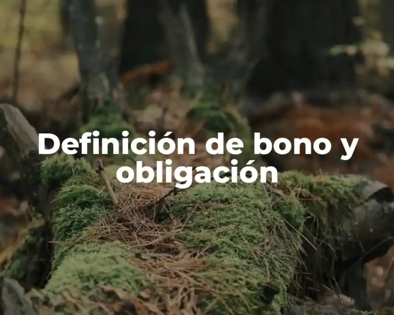 Definición de bono y obligación