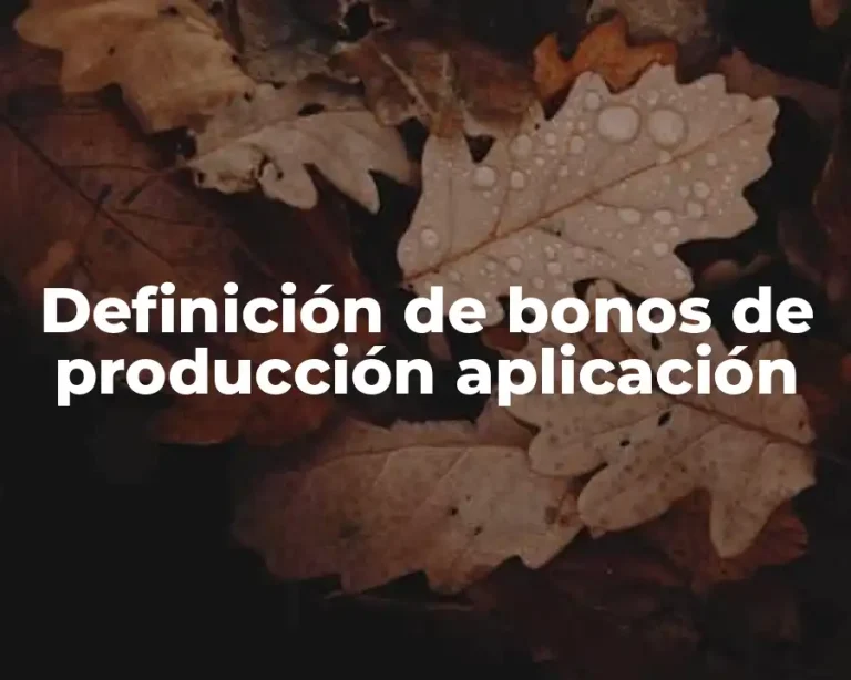 Definición de bonos de producción aplicación