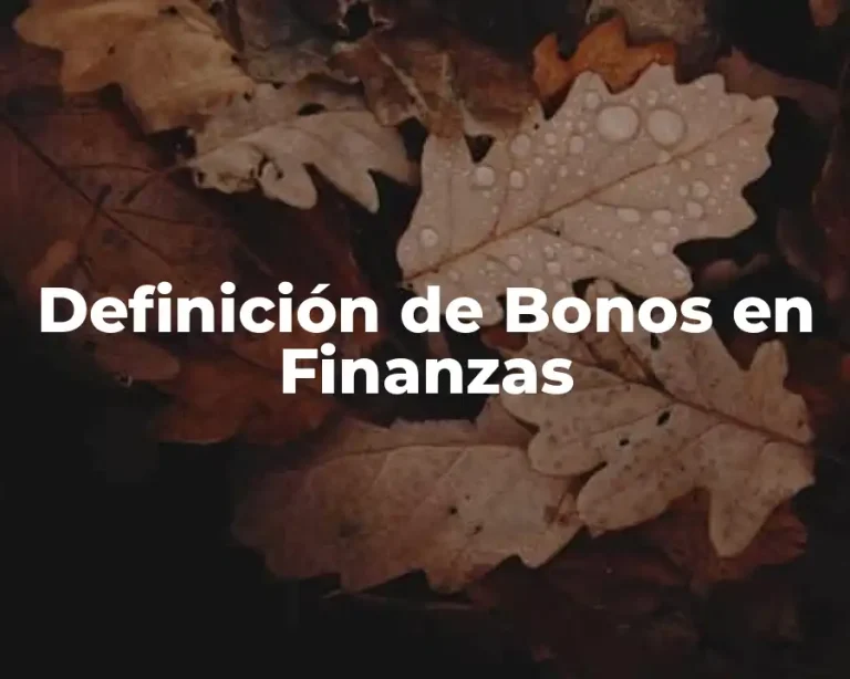 Definición de Bonos en Finanzas