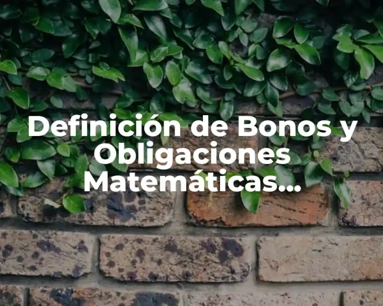 Definición de Bonos y Obligaciones Matemáticas Financieras