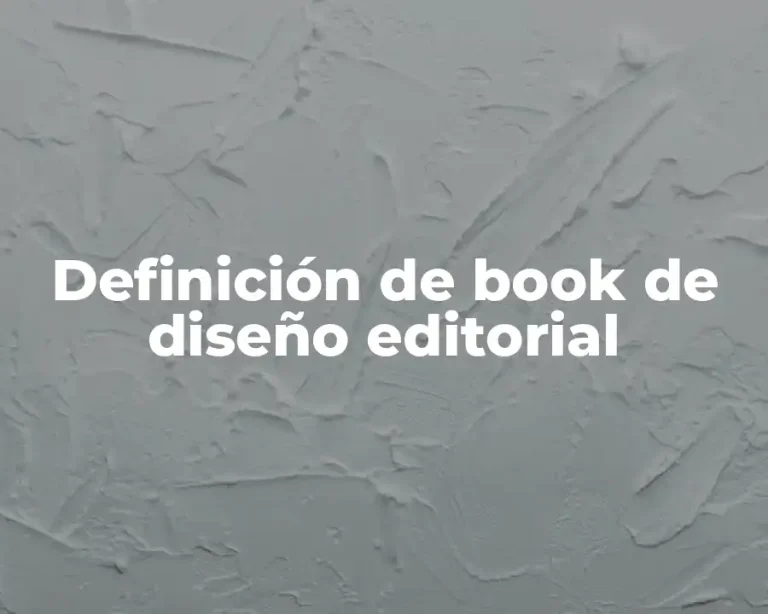 Definición de book de diseño editorial