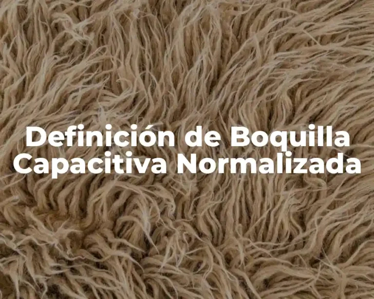 Definición de Boquilla Capacitiva Normalizada