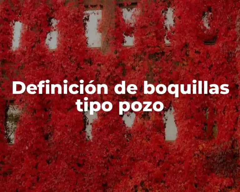 Definición de boquillas tipo pozo