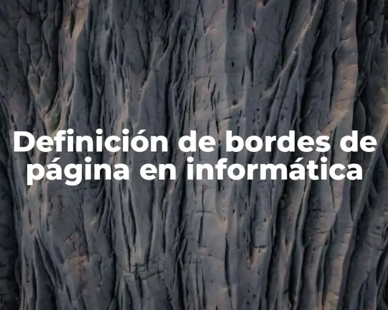 Definición de bordes de página en informática