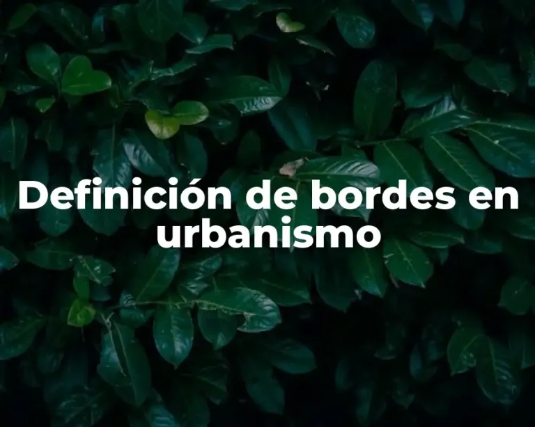 Definición de bordes en urbanismo