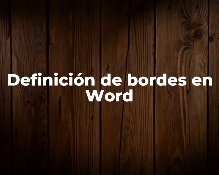 Definición de bordes en Word
