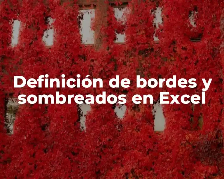 Definición de bordes y sombreados en Excel