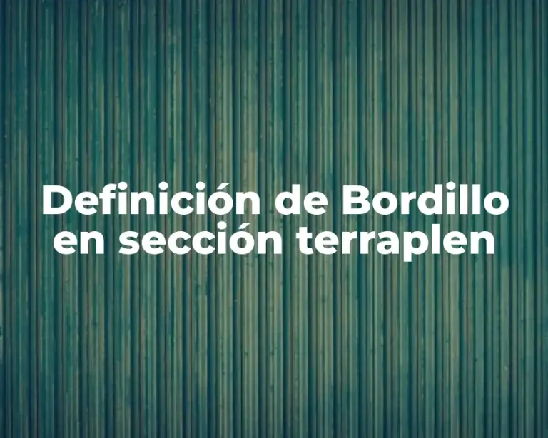 Definición de Bordillo en sección terraplen
