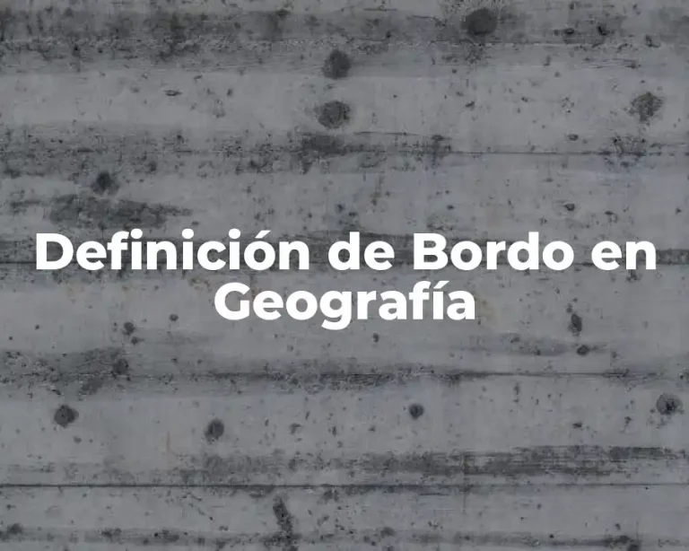 Definición de Bordo en Geografía