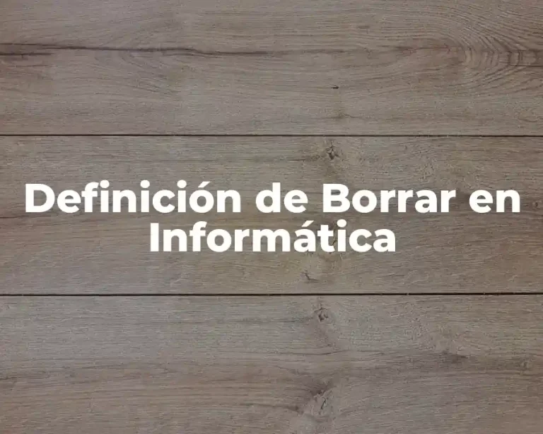 Definición de Borrar en Informática