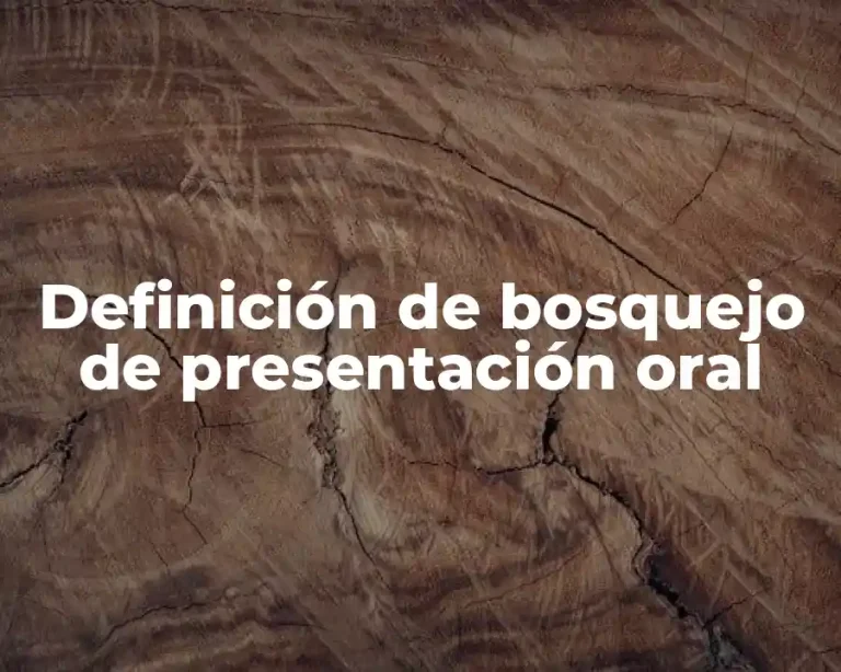 Definición de bosquejo de presentación oral