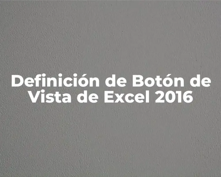 Definición de Botón de Vista de Excel 2016