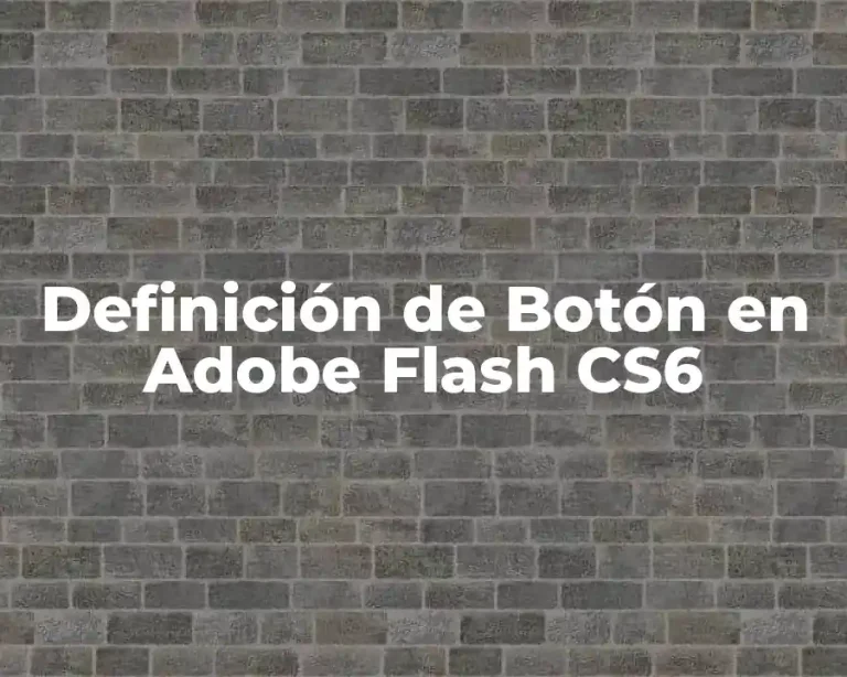 Definición de Botón en Adobe Flash CS6