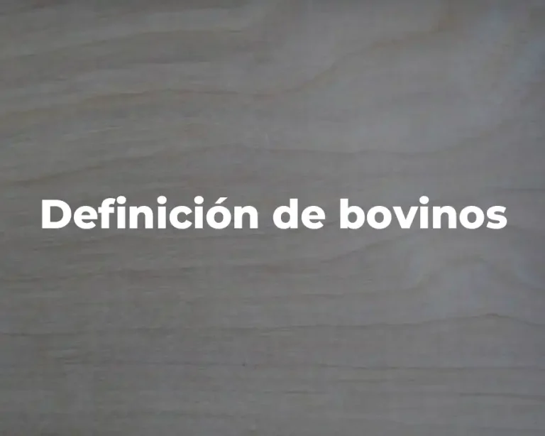 Definición de bovinos