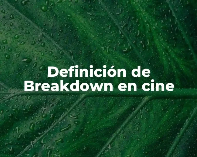 Definición de Breakdown en cine