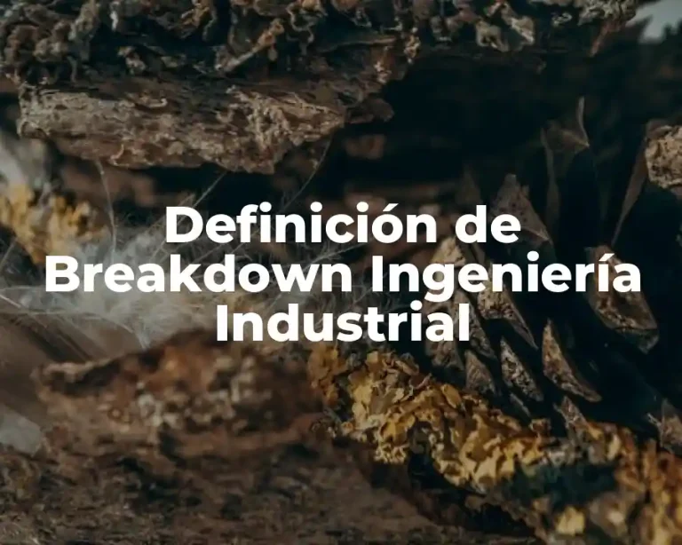 Definición de Breakdown Ingeniería Industrial