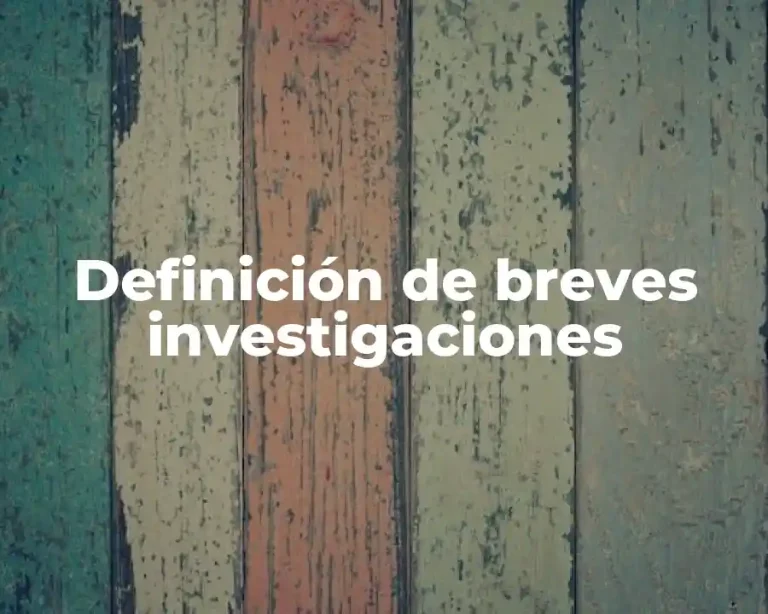Definición de breves investigaciones