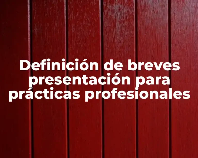 Definición de breves presentación para prácticas profesionales