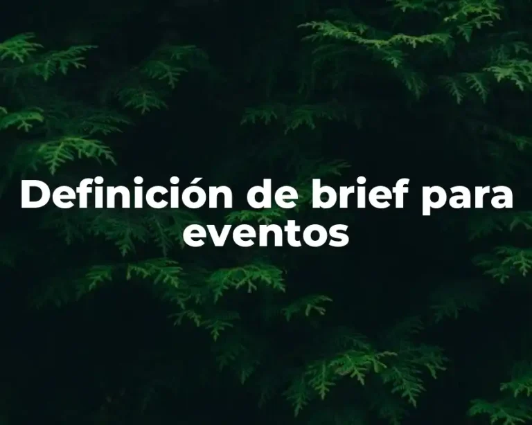 Definición de brief para eventos