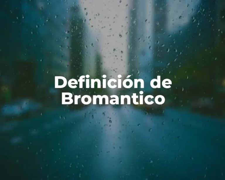 Definición de Bromantico