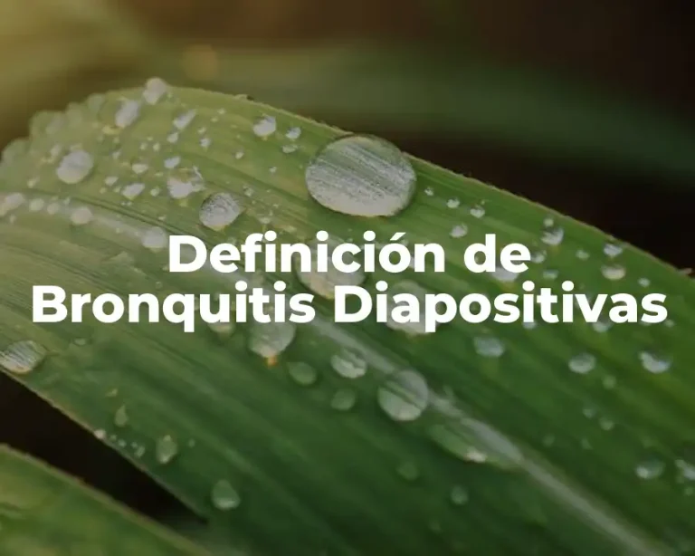 Definición de Bronquitis Diapositivas