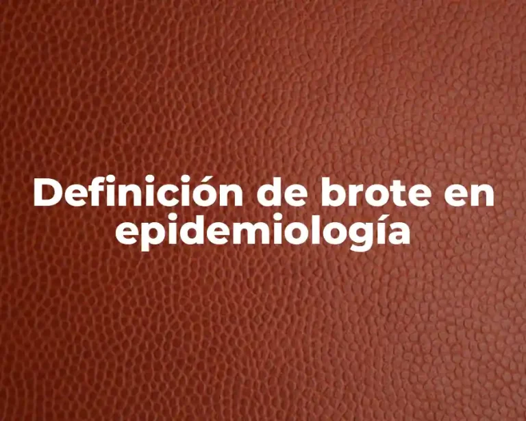 Definición de brote en epidemiología