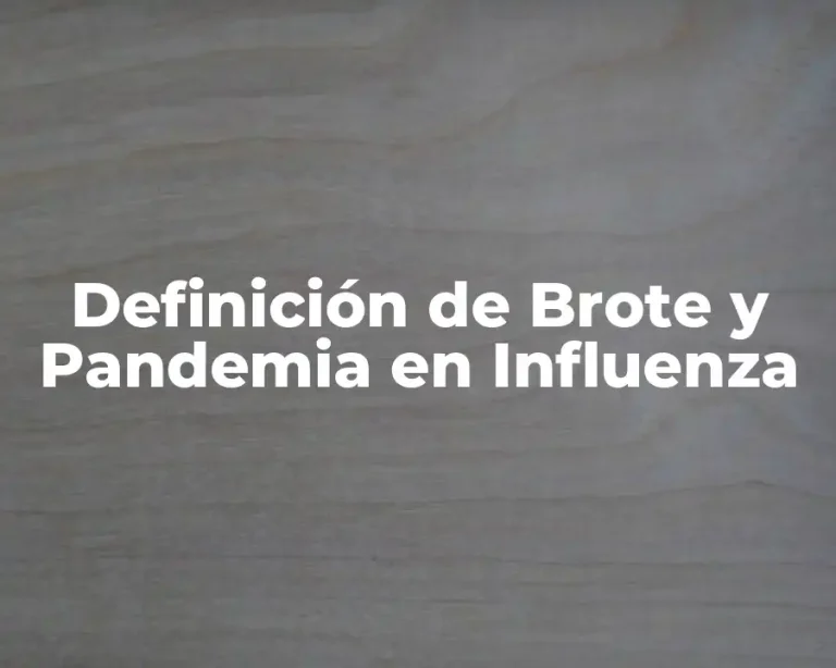Definición de Brote y Pandemia en Influenza
