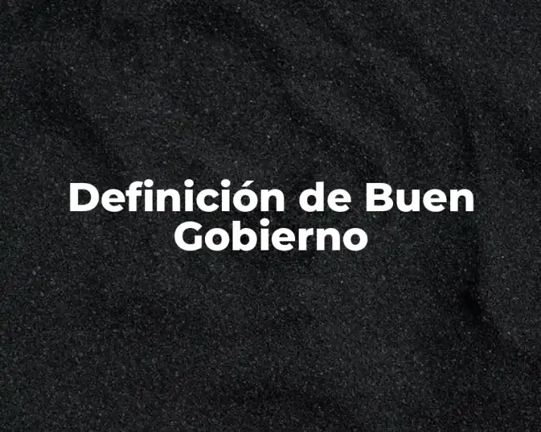 Definición de Buen Gobierno
