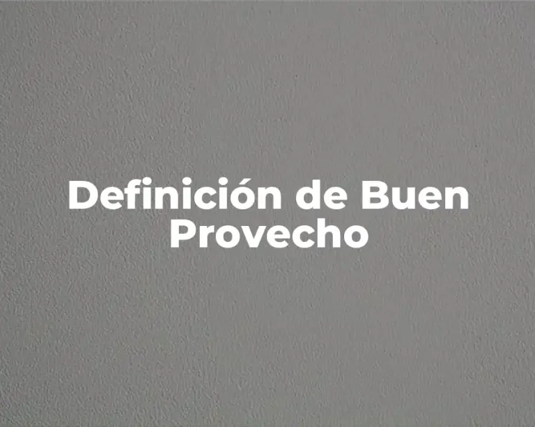Definición de Buen Provecho