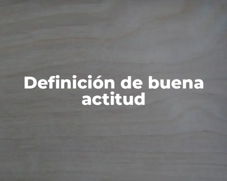 Definición de buena actitud