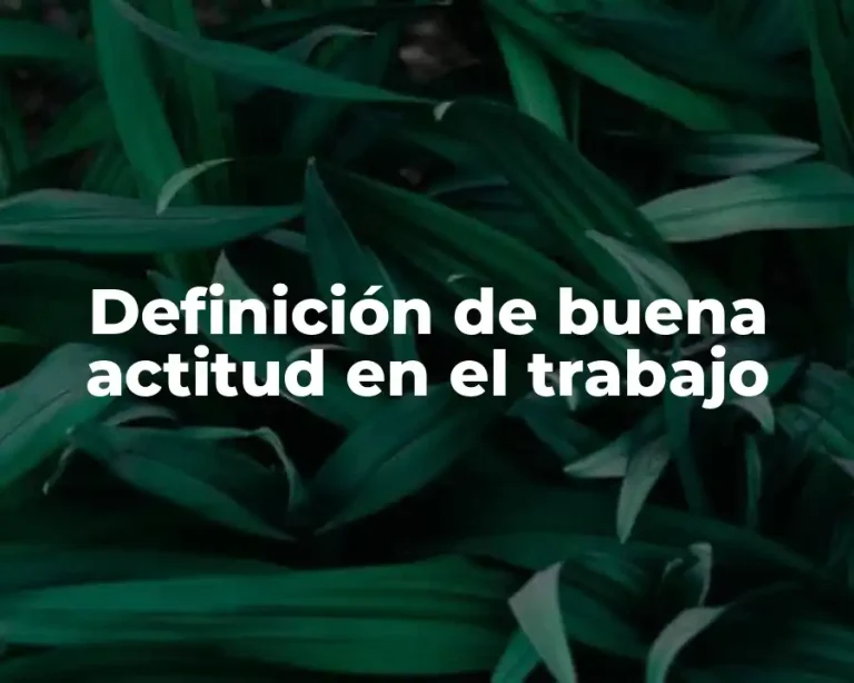 Definición de buena actitud en el trabajo