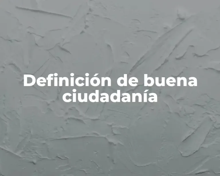 Definición de buena ciudadanía