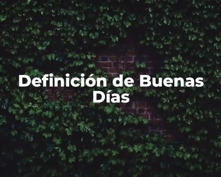Definición de Buenas Días