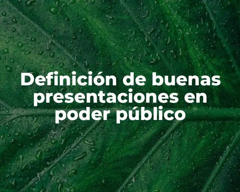 Definición de buenas presentaciones en poder público