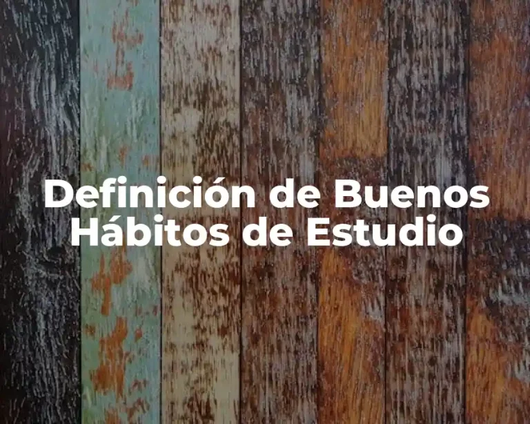 Definición de Buenos Hábitos de Estudio