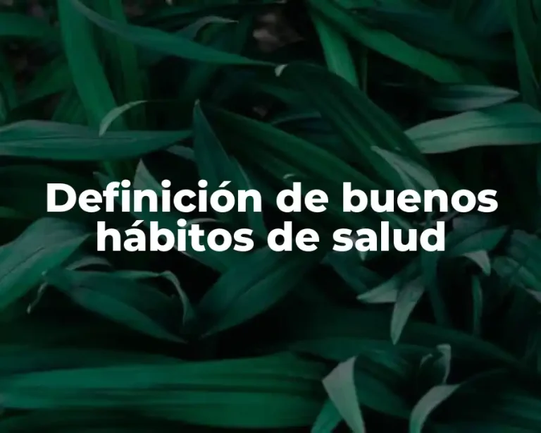 Definición de buenos hábitos de salud