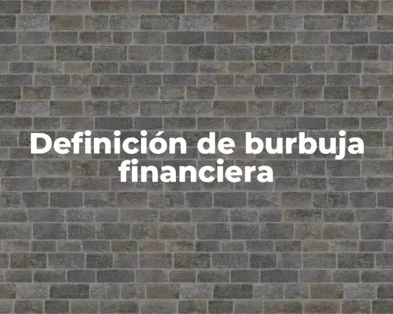 Definición de burbuja financiera