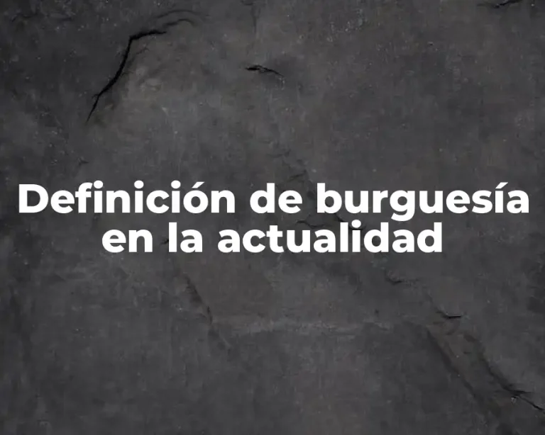 Definición de burguesía en la actualidad