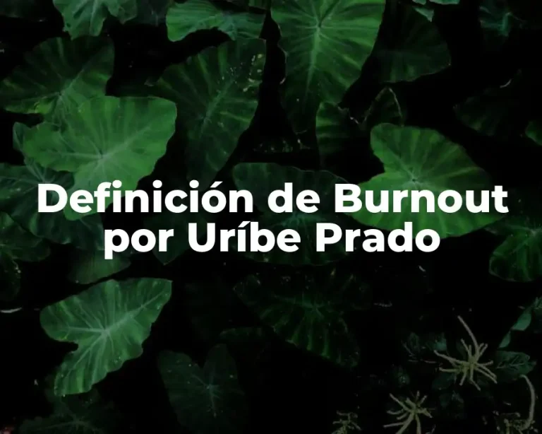 Definición de Burnout por Uríbe Prado