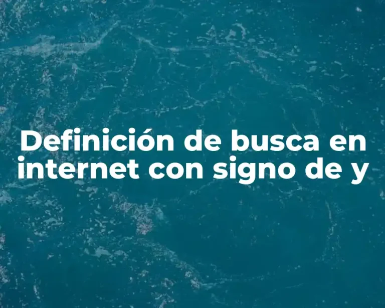 Definición de busca en internet con signo de y