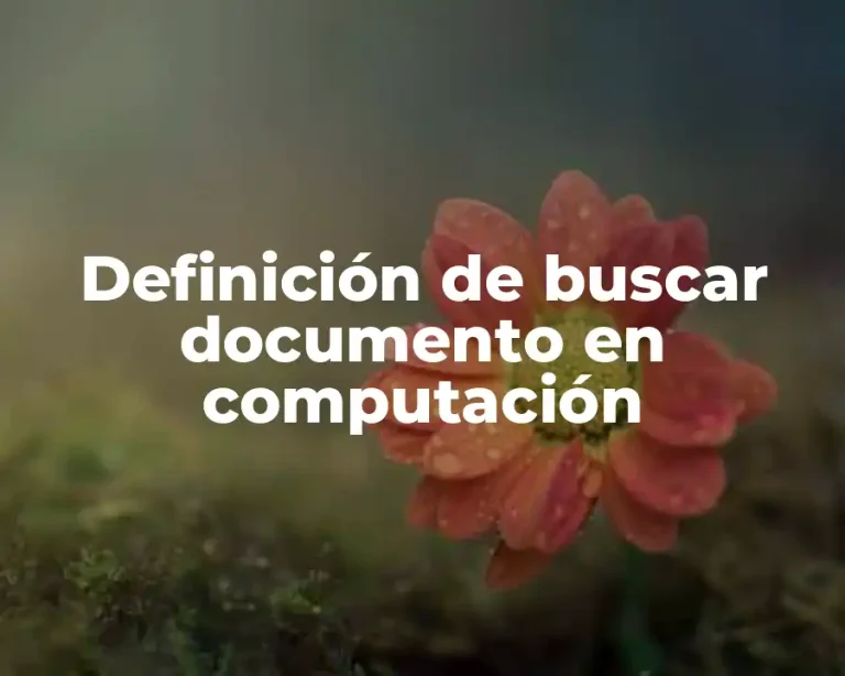 Definición de buscar documento en computación