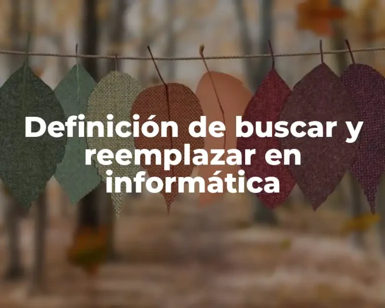 Definición de buscar y reemplazar en informática