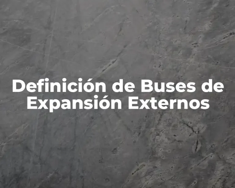 Definición de Buses de Expansión Externos