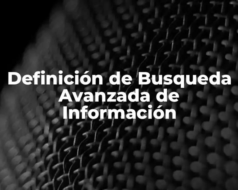 Definición de Busqueda Avanzada de Información